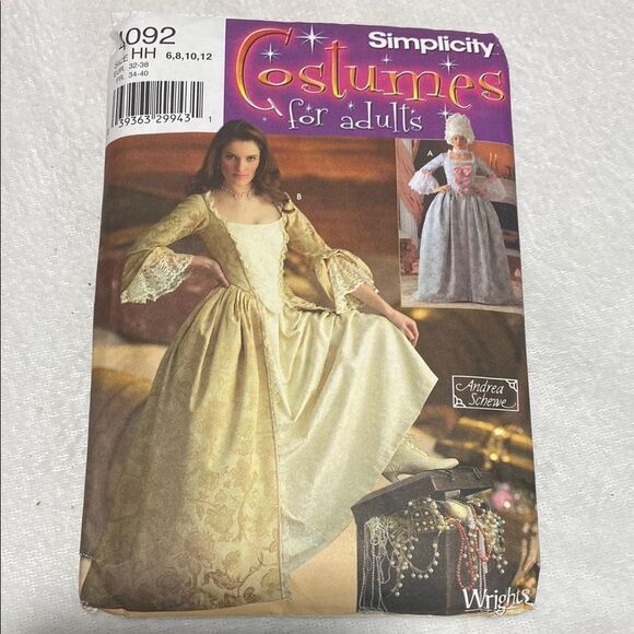 Simplicity 4092 Adult Costume Pattern Victorian Gown Medival Halloween - Picture 7 of 7